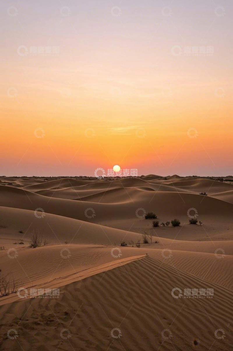 高清大图下载【趣麦麦图】沙漠日落全景风光