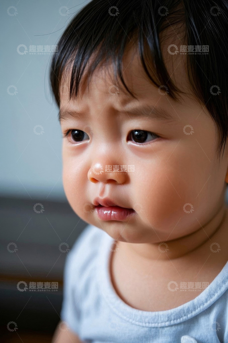 高清大图下载【趣麦麦图】可爱婴儿特写面部表情