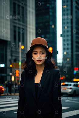 都市丽人时尚街拍暗色系穿搭