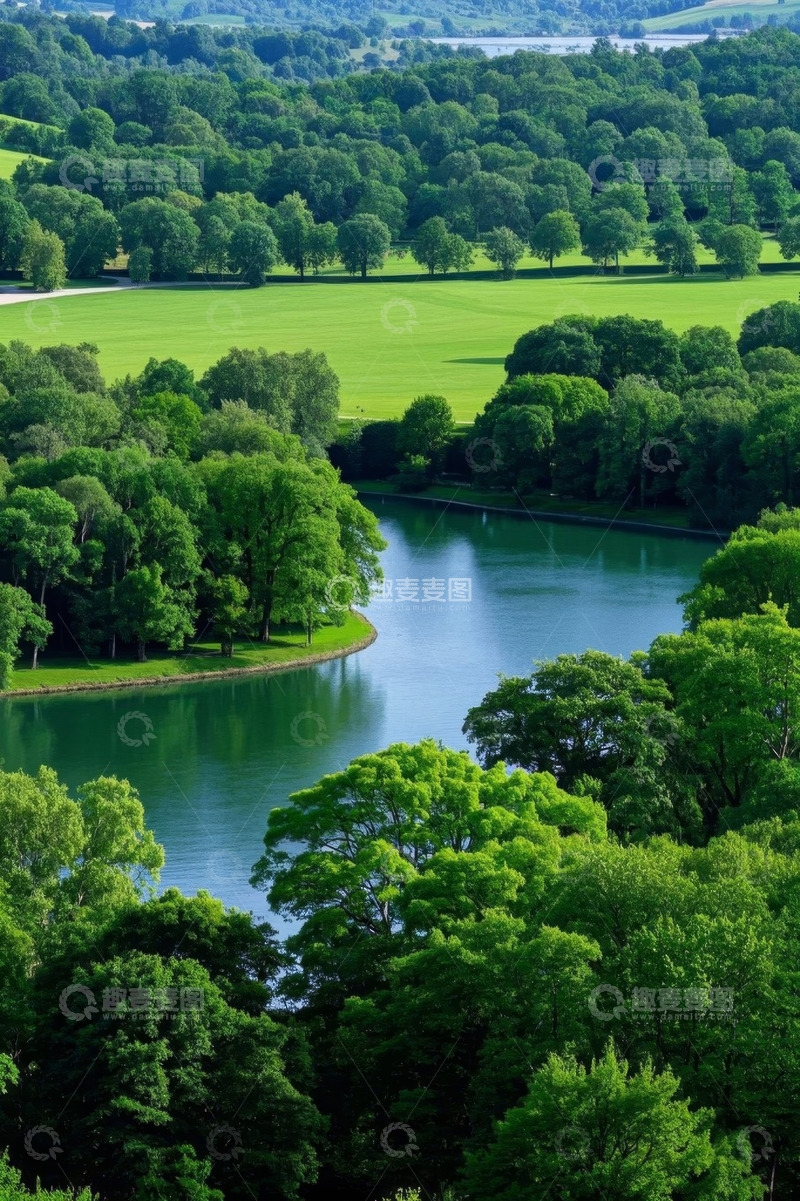 高清大图下载【趣麦麦图】森林湖泊绿色自然景观