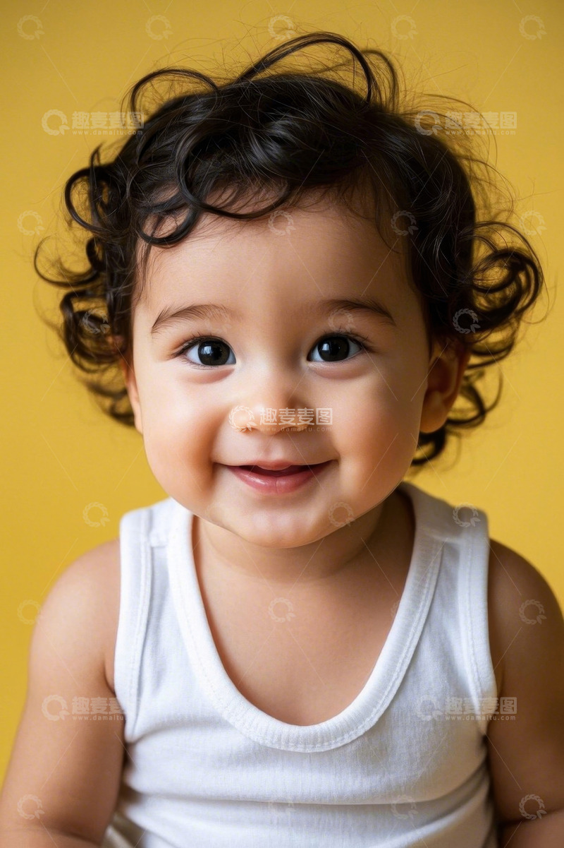 高清大图下载【趣麦麦图】可爱宝宝灿烂笑容特写