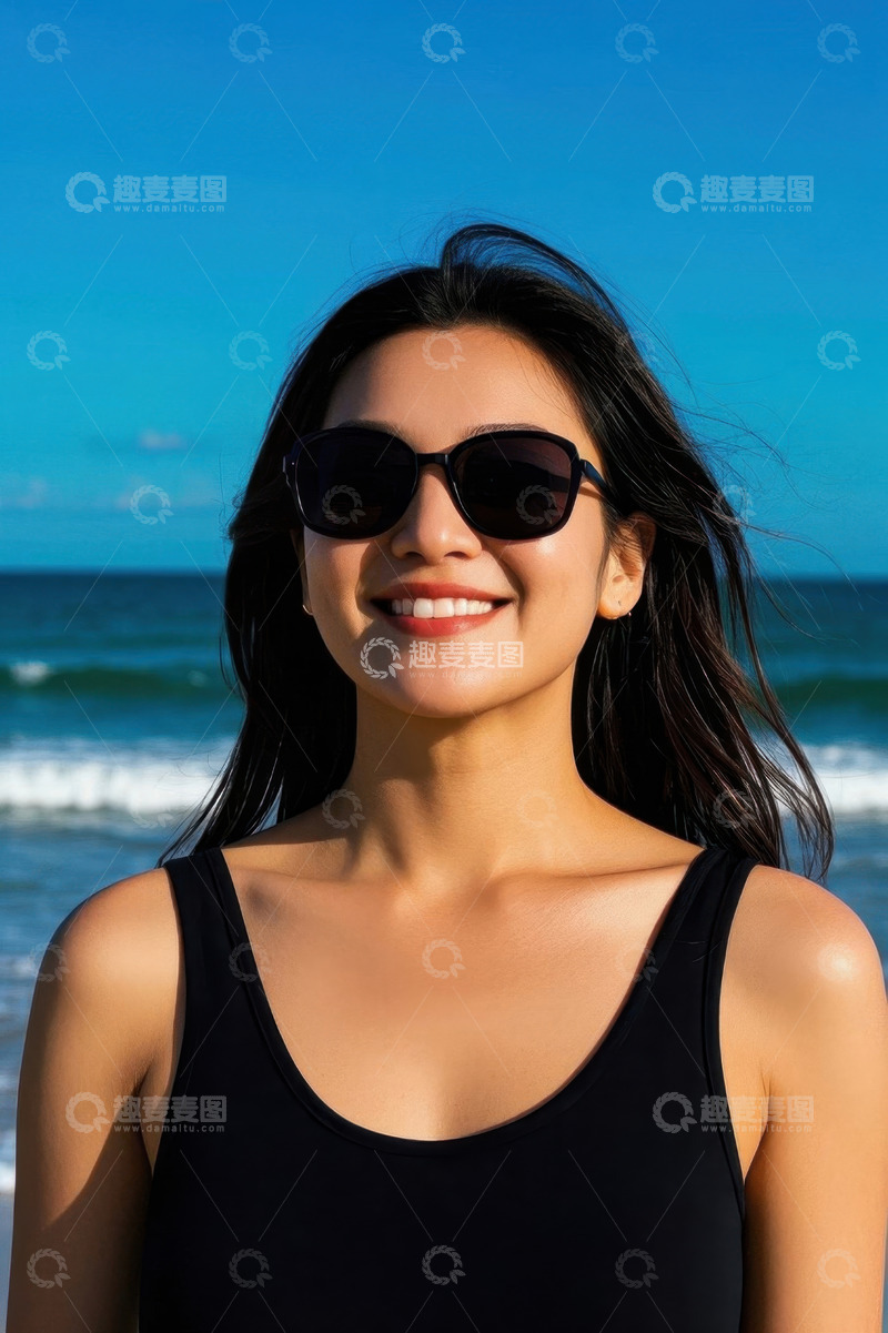 高清大图下载【趣麦麦图】阳光沙滩美女写真泳装