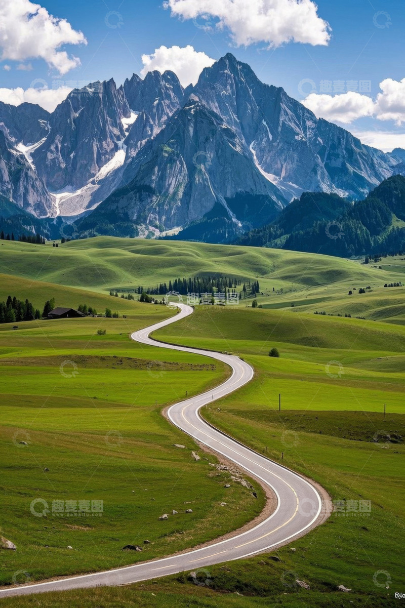 高清大图下载【趣麦麦图】山间蜿蜒公路自然风光