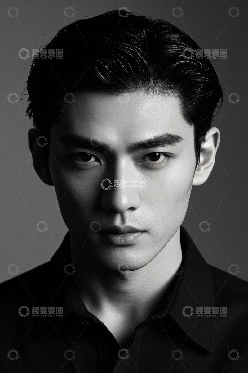 高清大图下载【趣麦麦图】黑白时尚男士肖像摄影