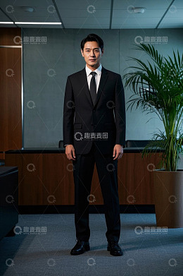 西装革履男子商务照室内拍摄