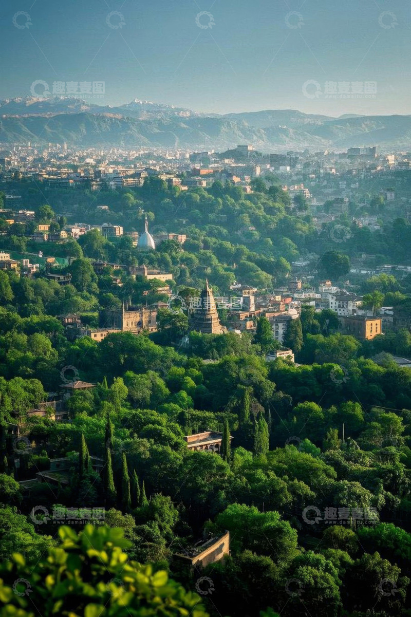 高清大图下载【趣麦麦图】城市山林全景风光