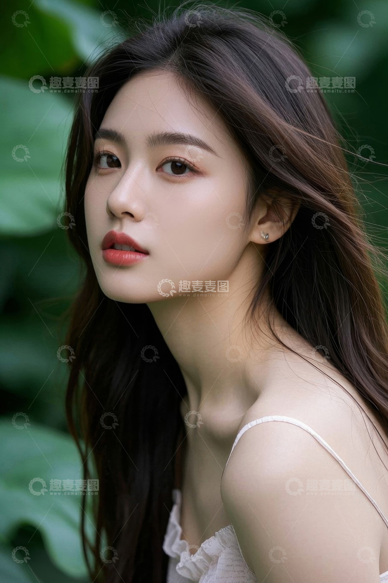 高清大图下载【趣麦麦图】清纯美女绿叶写真