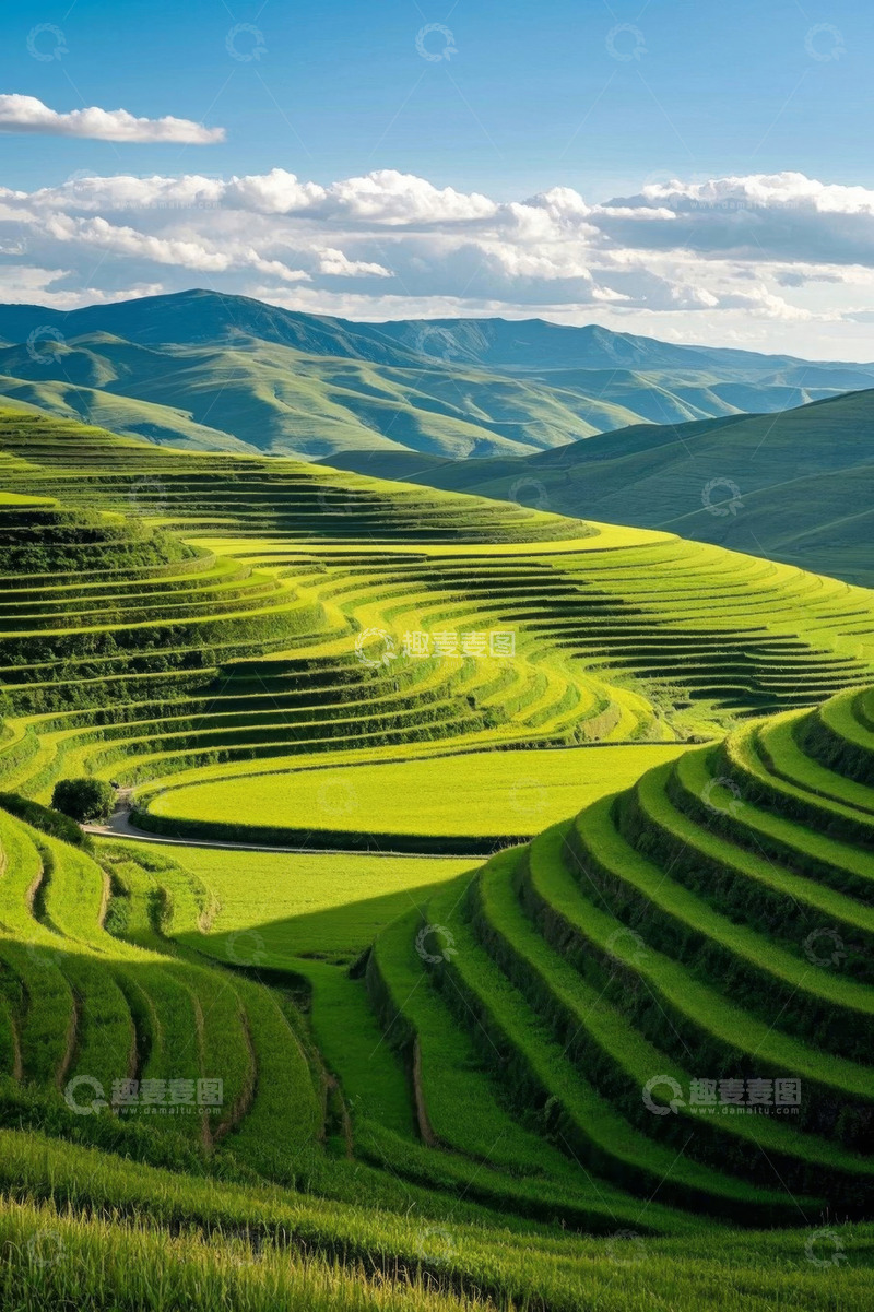 高清大图下载【趣麦麦图】户外梯田自然风光全景