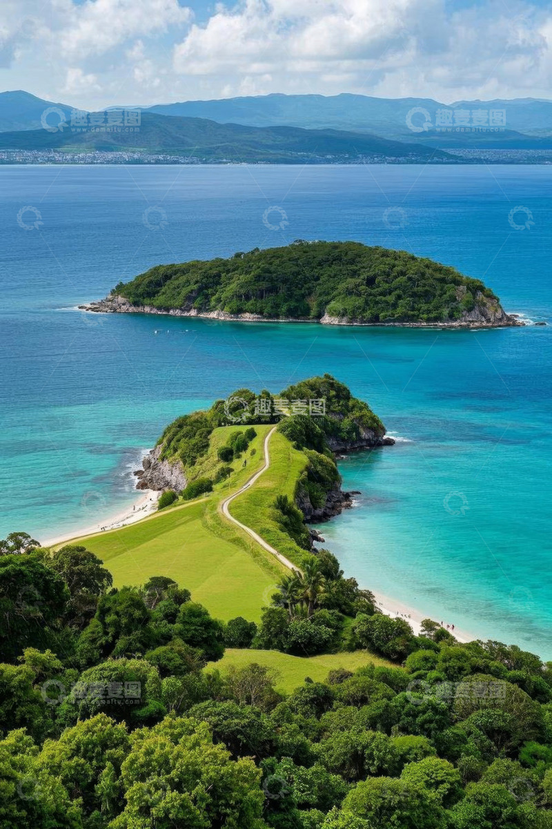 高清大图下载【趣麦麦图】海岛海岸自然风光俯瞰