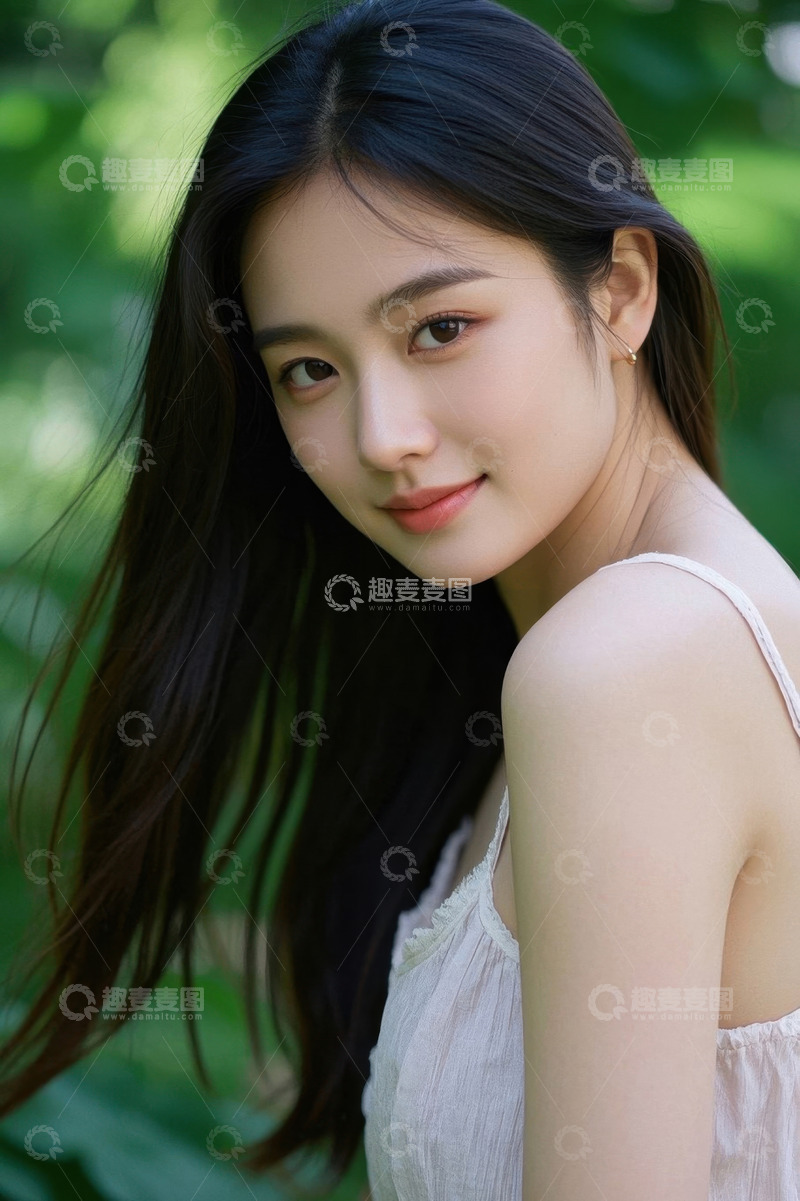 高清大图下载【趣麦麦图】清纯美女户外写真绿意盎然