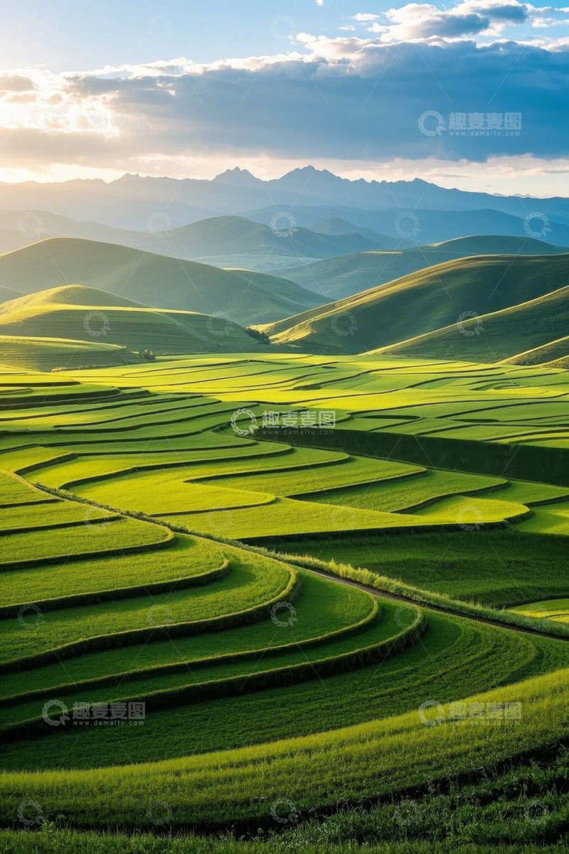 高清大图下载【趣麦麦图】梯田自然风光全景