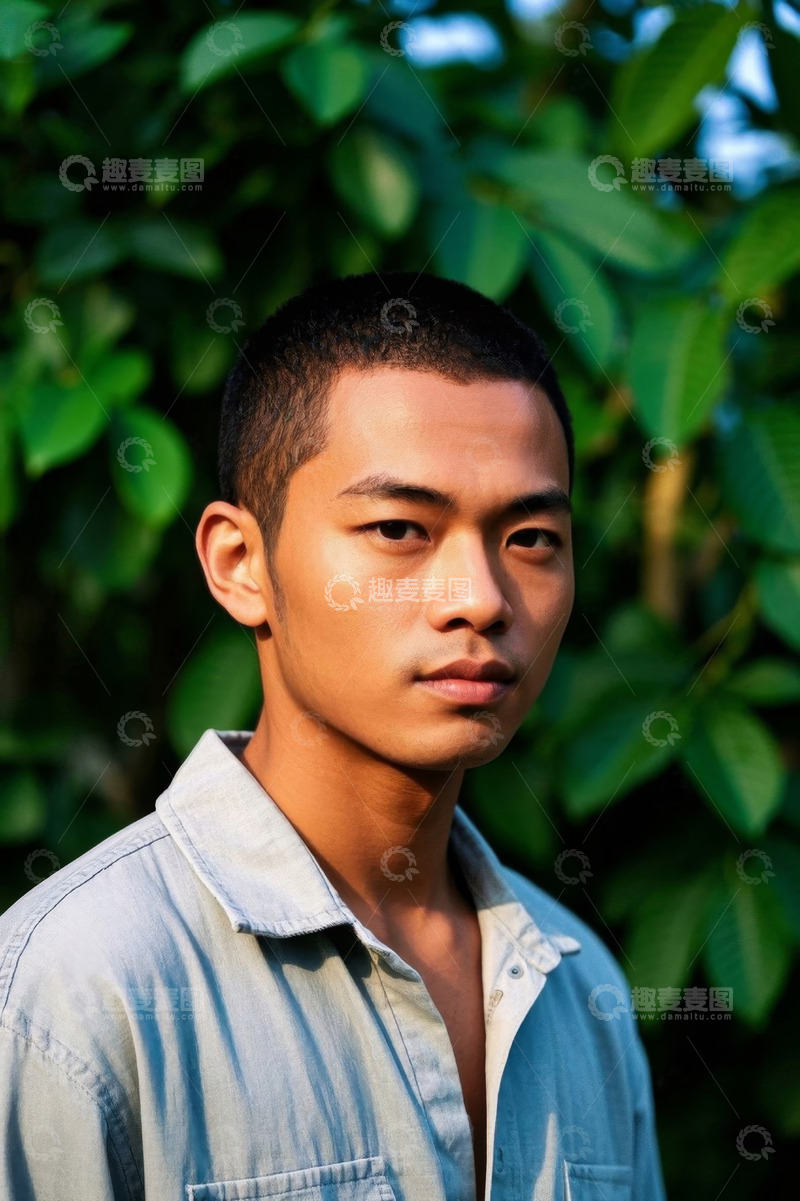 高清大图下载【趣麦麦图】阳光下年轻男子肖像