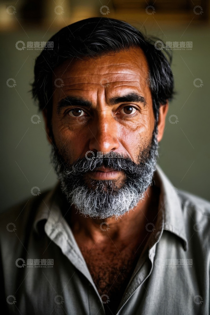 高清大图下载【趣麦麦图】沧桑的中年男子肖像摄影
