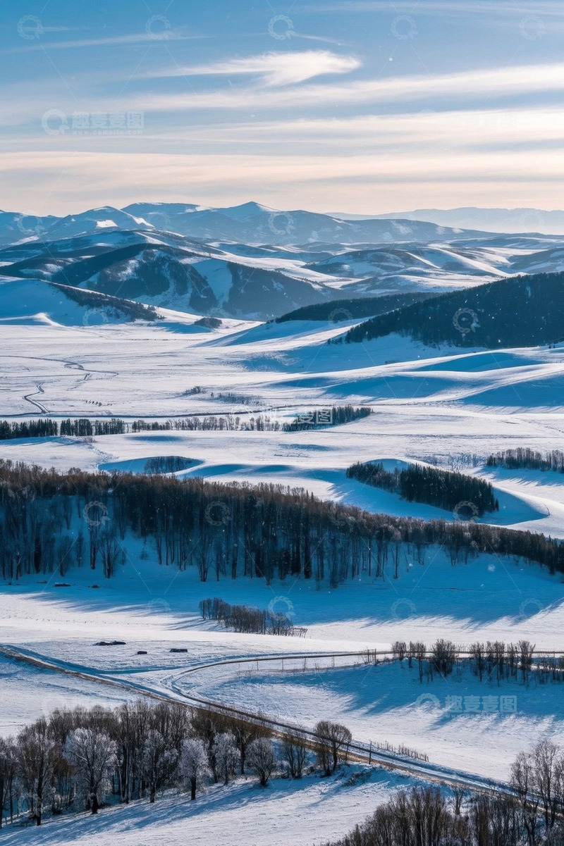 高清大图下载【趣麦麦图】冬季雪域原野风景