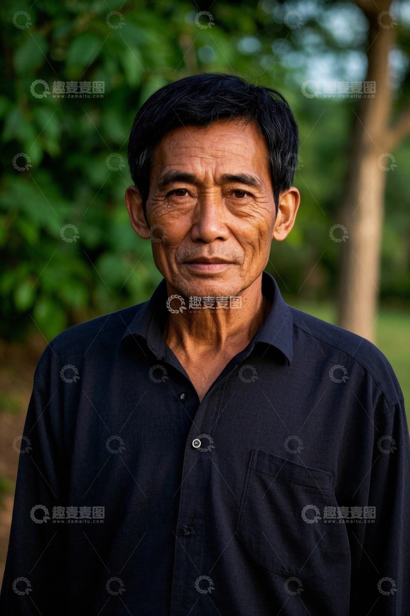 高清大图下载【趣麦麦图】一位年迈的亚洲男子肖像