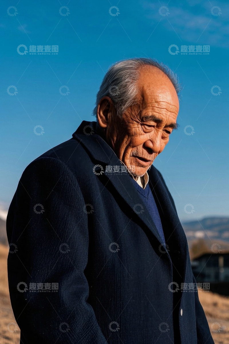 高清大图下载【趣麦麦图】老年男子户外肖像照片