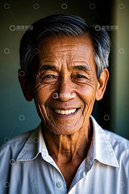 一位慈祥和蔼的老年男子肖像