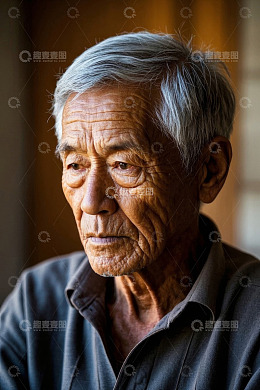 饱经风霜的老年男子肖像
