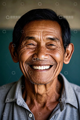 一位快乐的老年男子肖像