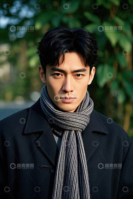 时尚型男户外写真深色系穿搭