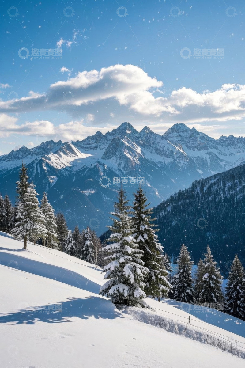 高清大图下载【趣麦麦图】雪山雪景自然风光