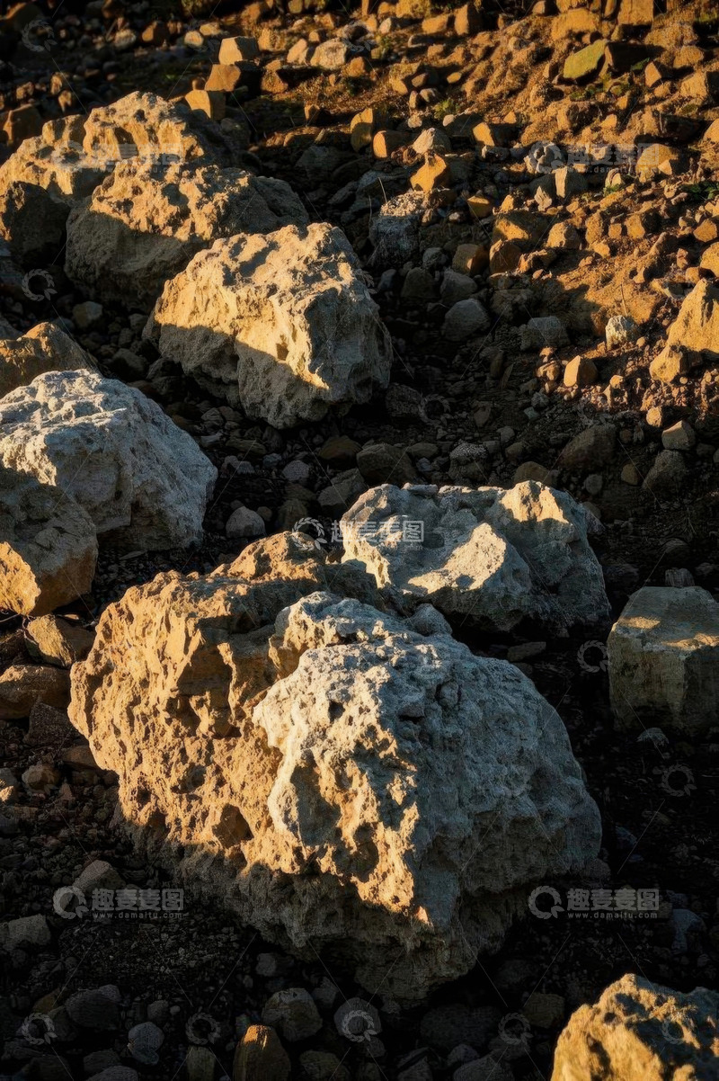 高清大图下载【趣麦麦图】地面上散落的岩石