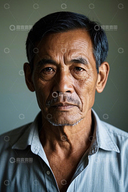 一位年迈的亚洲男子肖像