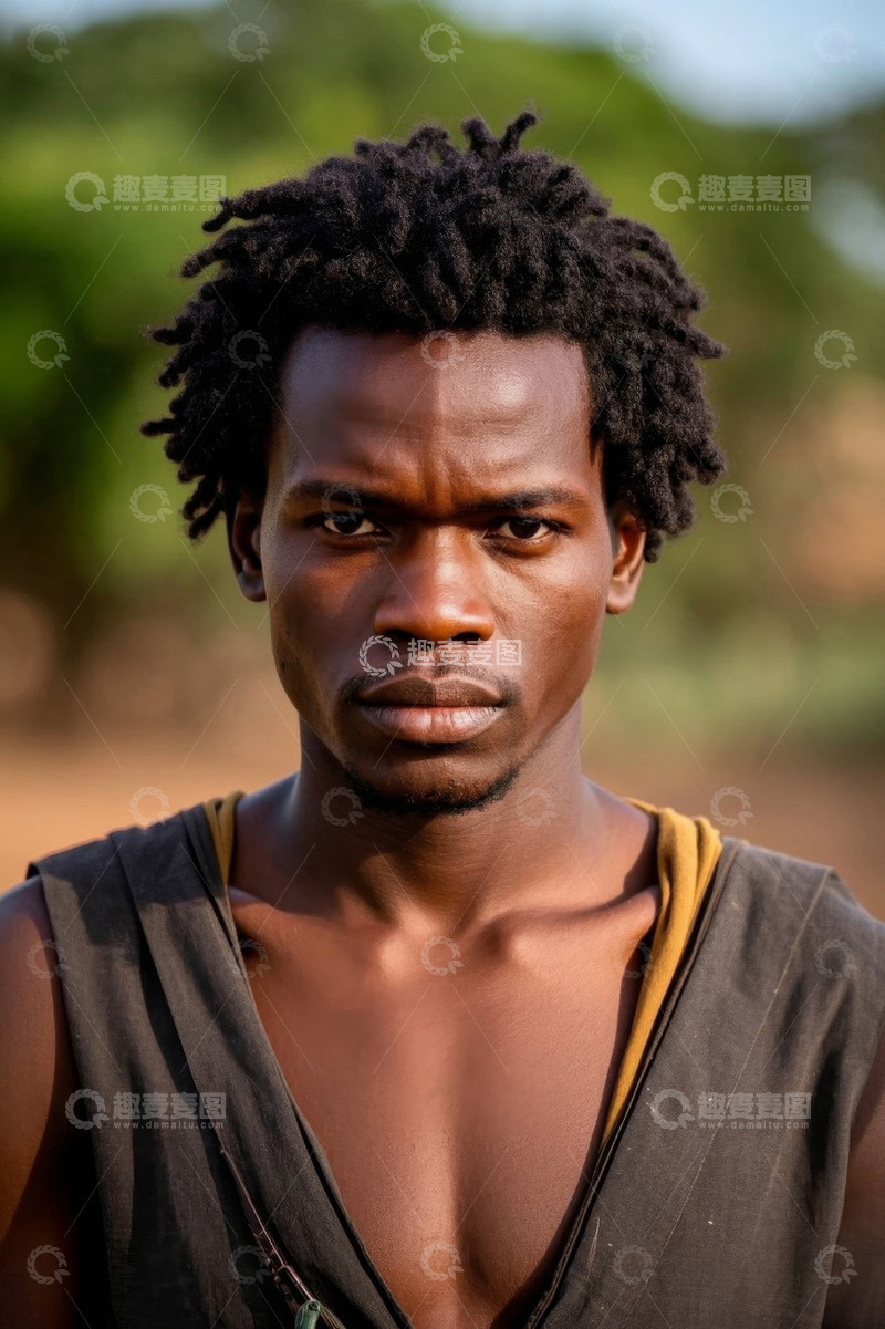 高清大图下载【趣麦麦图】非洲年轻男子肖像照片