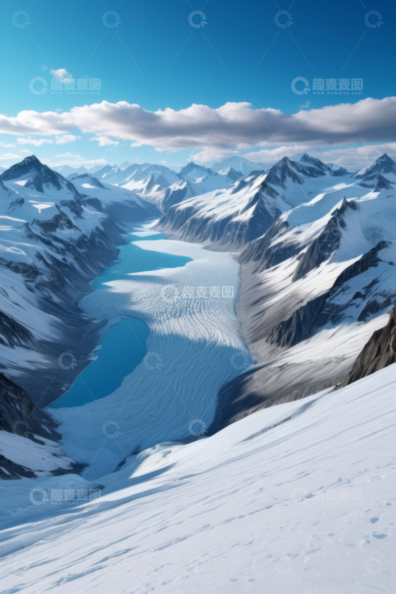 高清大图下载【趣麦麦图】雪山冰川自然风光全景