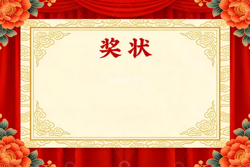 高清大图下载【趣麦麦图】方形框图案奖状