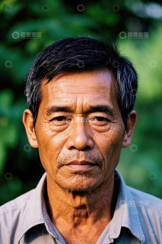 一位饱经风霜的老年男子肖像