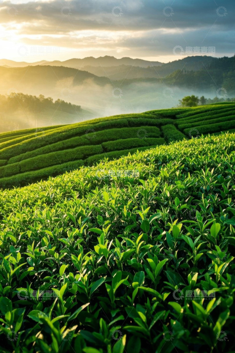 高清大图下载【趣麦麦图】茶园自然风光全景