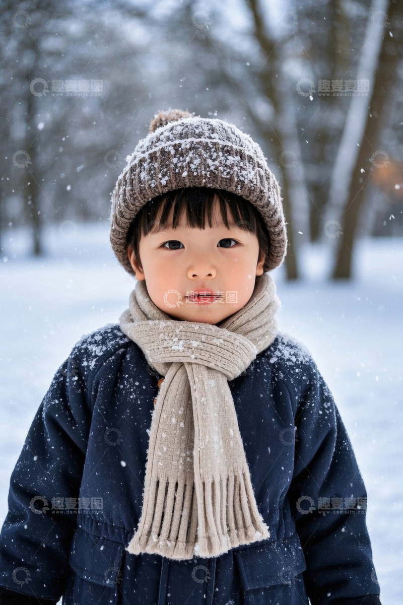 高清大图下载【趣麦麦图】冬天里穿着厚衣的可爱宝宝