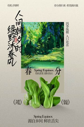 新鲜有机蔬菜春分节气海报