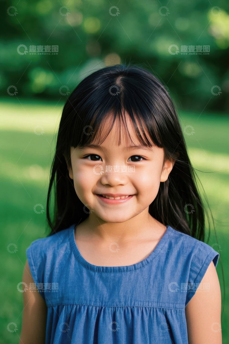 高清大图下载【趣麦麦图】快乐女孩户外公园微笑写真