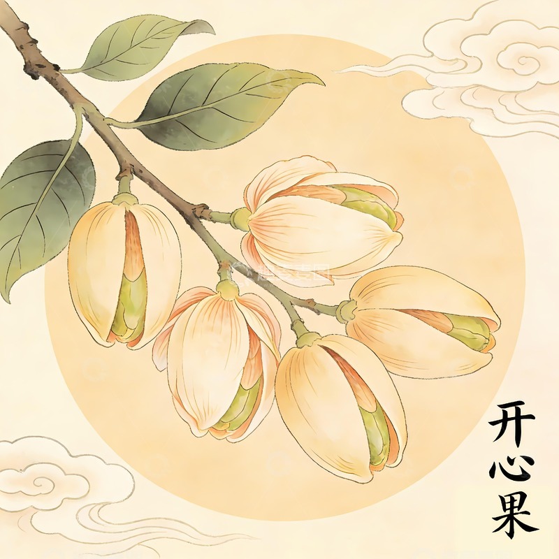 高清大图下载【趣麦麦图】一株开心果插图