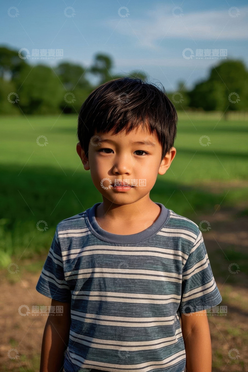 高清大图下载【趣麦麦图】阳光下可爱的小男孩肖像
