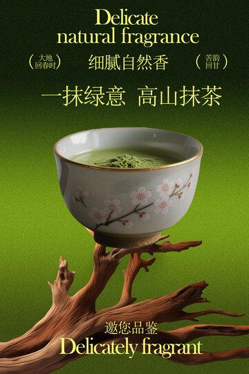 高山抹茶一抹绿意入杯海报