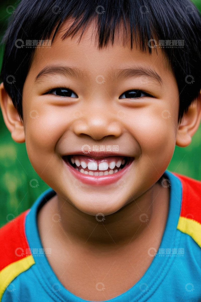 高清大图下载【趣麦麦图】快乐笑容灿烂的亚洲小男孩
