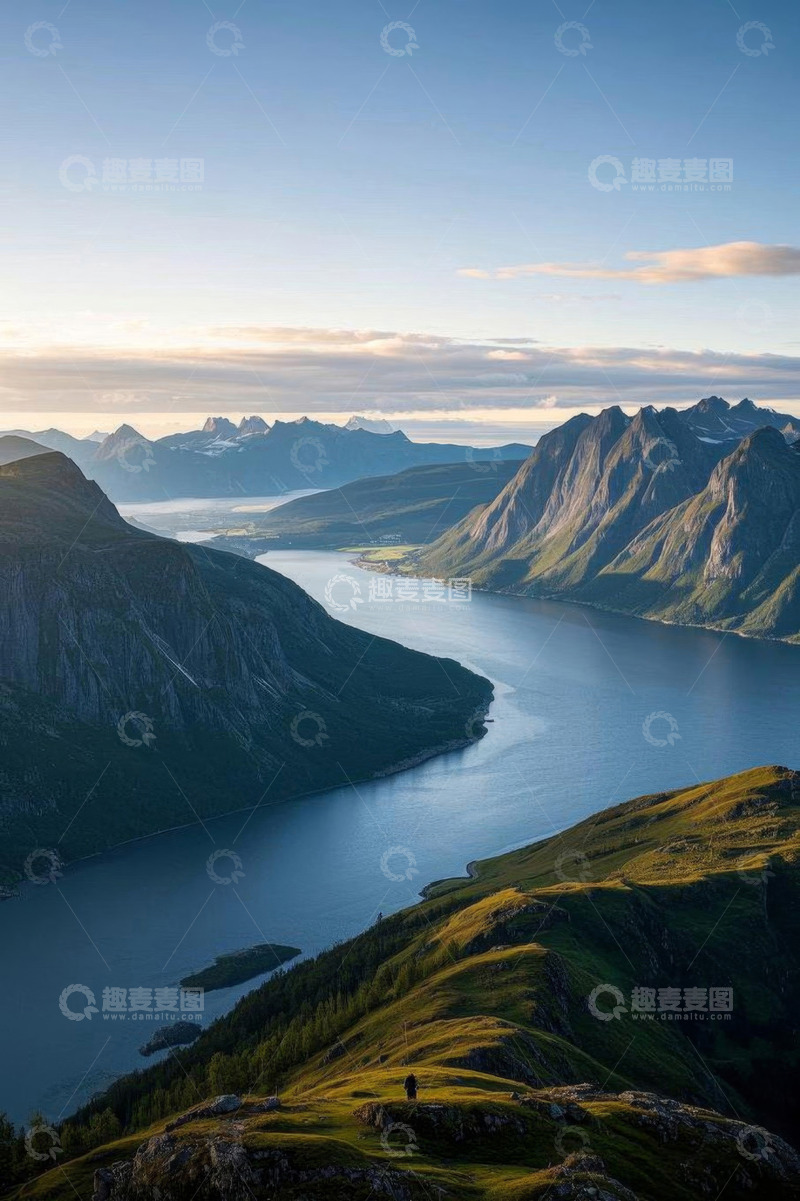 高清大图下载【趣麦麦图】挪威峡湾自然风光全景