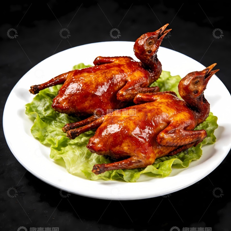 高清大图下载【趣麦麦图】两只烤鹌鹑图片