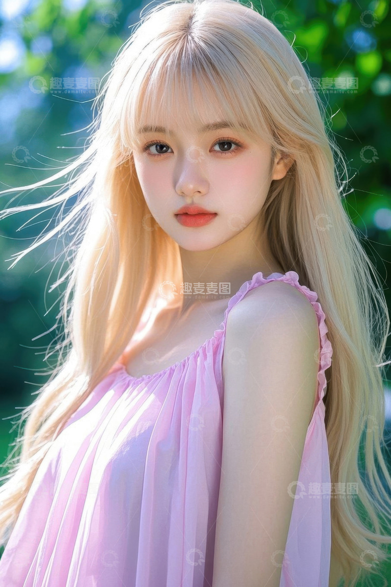 高清大图下载【趣麦麦图】阳光下甜美少女写真