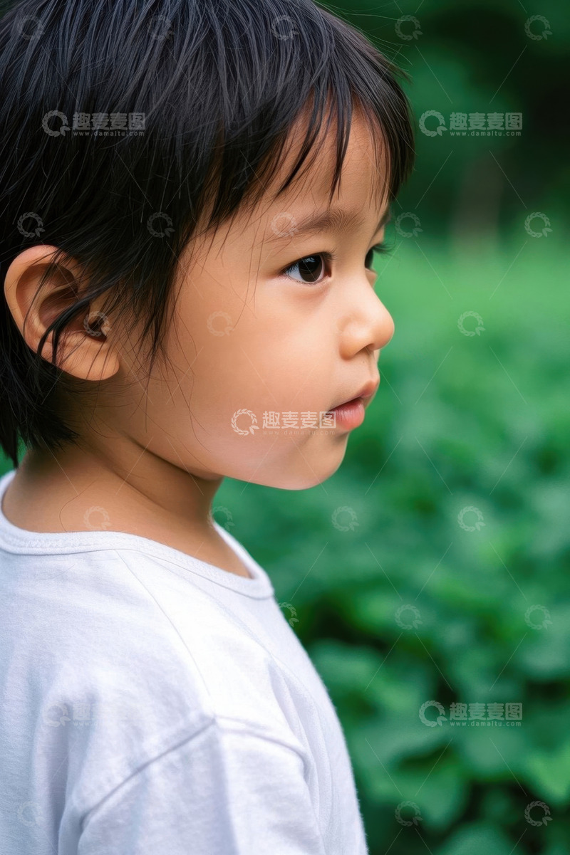 高清大图下载【趣麦麦图】可爱宝宝侧颜萌照户外写真