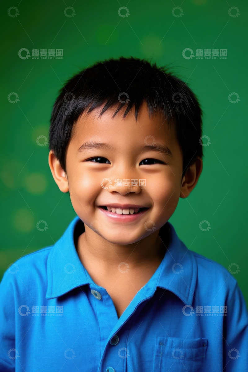 高清大图下载【趣麦麦图】快乐微笑的亚洲小男孩