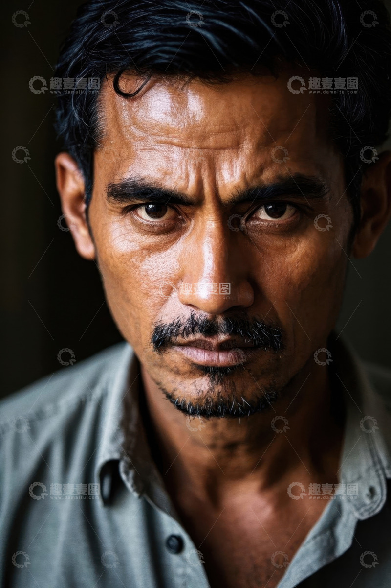 高清大图下载【趣麦麦图】忧郁眼神的成熟男子肖像