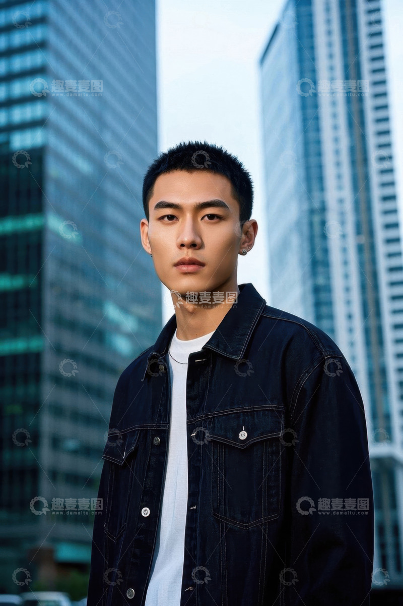 高清大图下载【趣麦麦图】都市背景下时尚青年男子写真