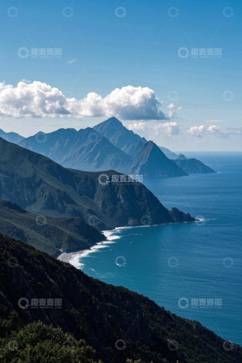 高清大图下载【趣麦麦图】山海相连的自然景观