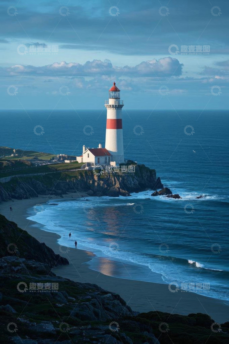 高清大图下载【趣麦麦图】海岸灯塔与海洋风景