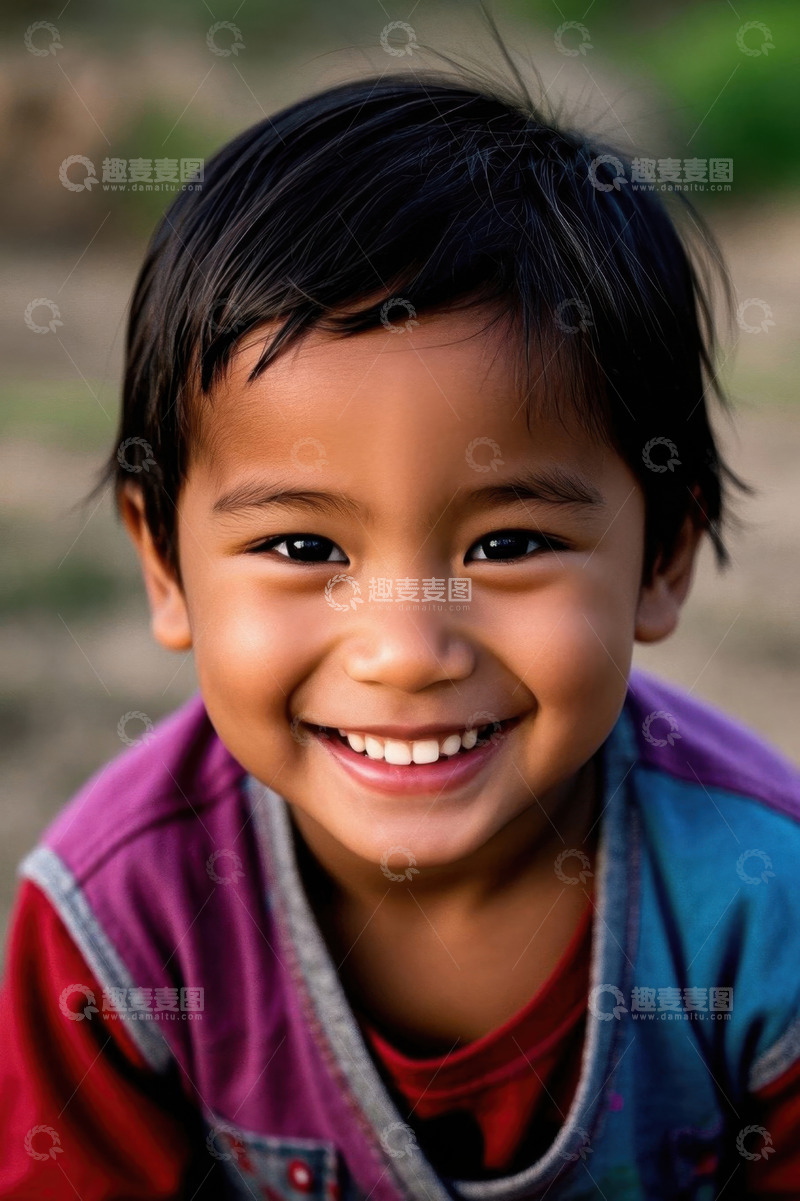 高清大图下载【趣麦麦图】快乐微笑的亚洲小女孩