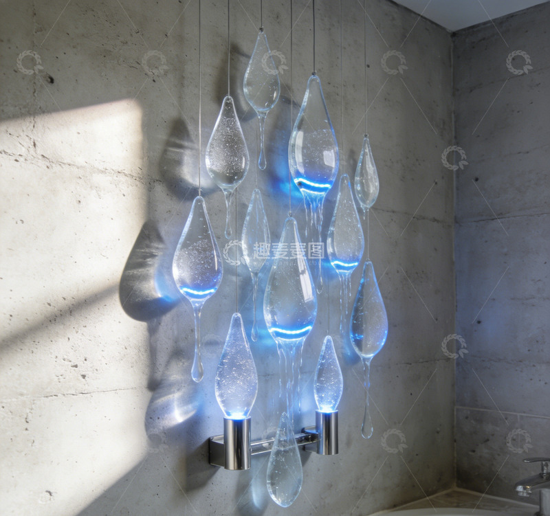 高清大图下载【趣麦麦图】现代艺术水滴吊灯装饰